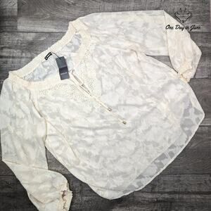 Sheilay Boho Long Sleeve Sheer Top Size 3XL